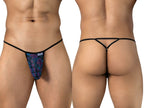 CandyMan Stylish Mesh Thongs - Printed Blue