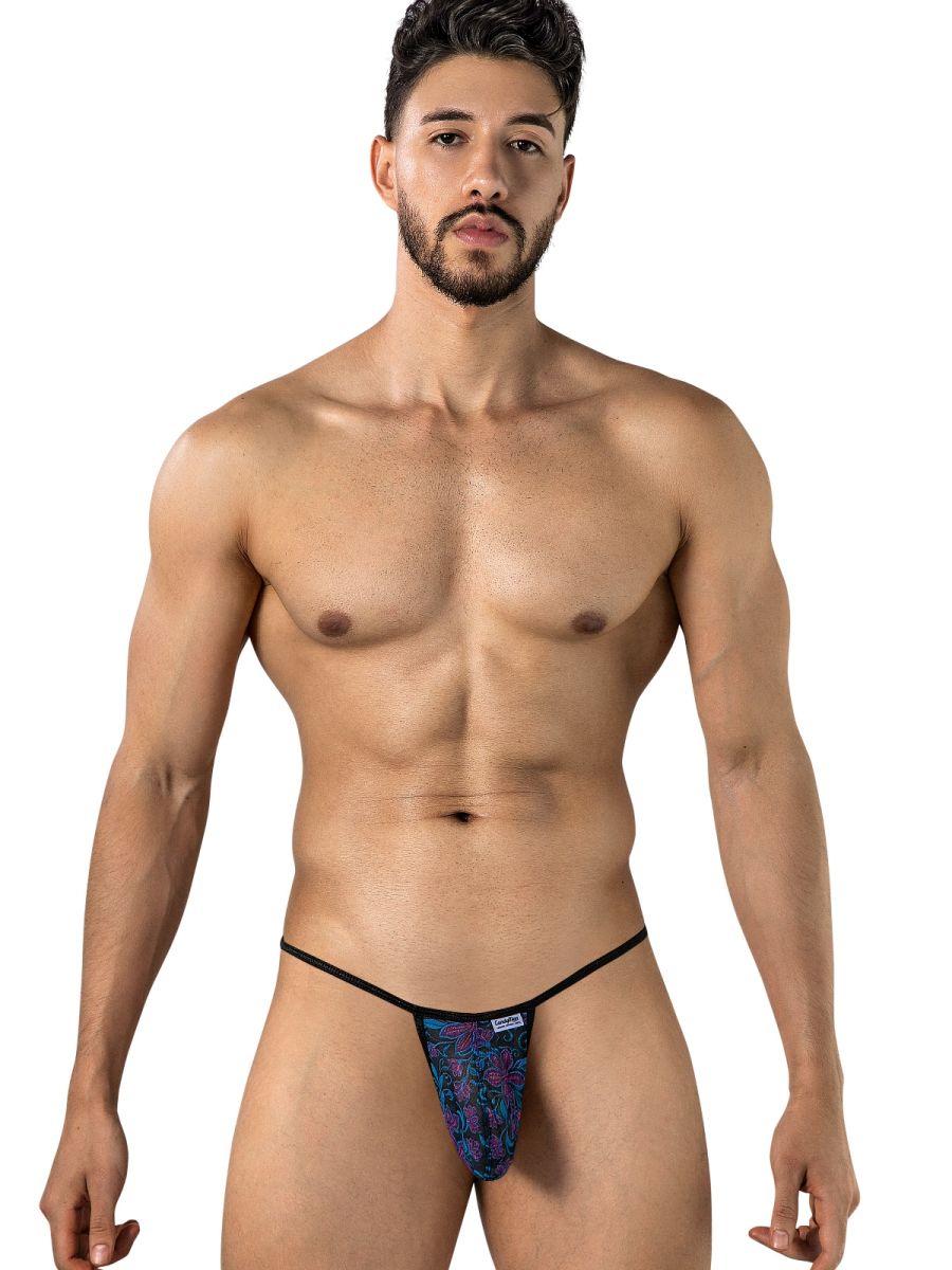 CandyMan Stylish Mesh Thongs - Printed Blue