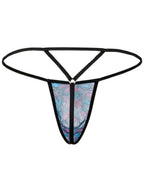 CandyMan Stylish Mesh Thongs - Printed Blue