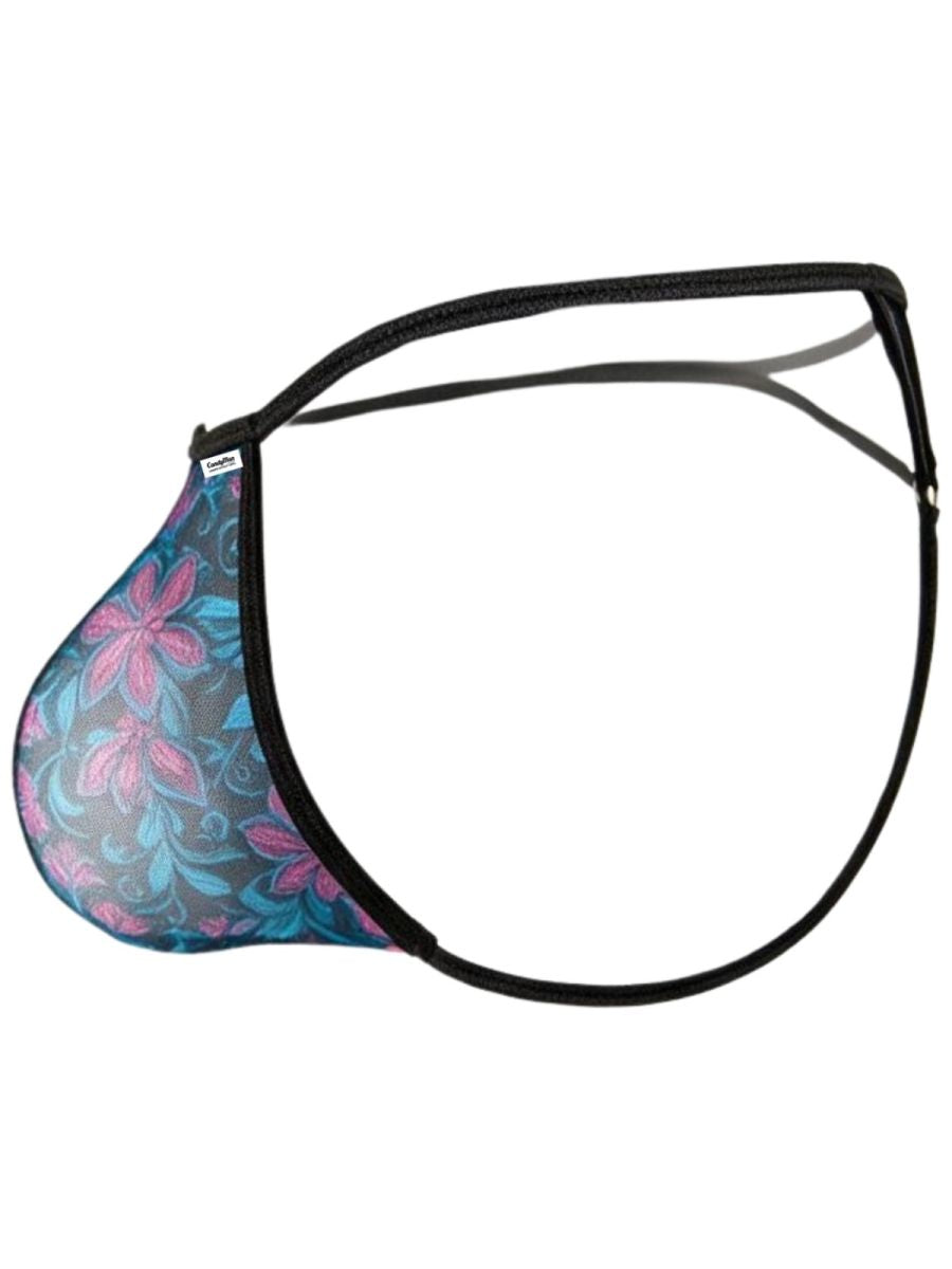 CandyMan Stylish Mesh Thongs - Printed Blue