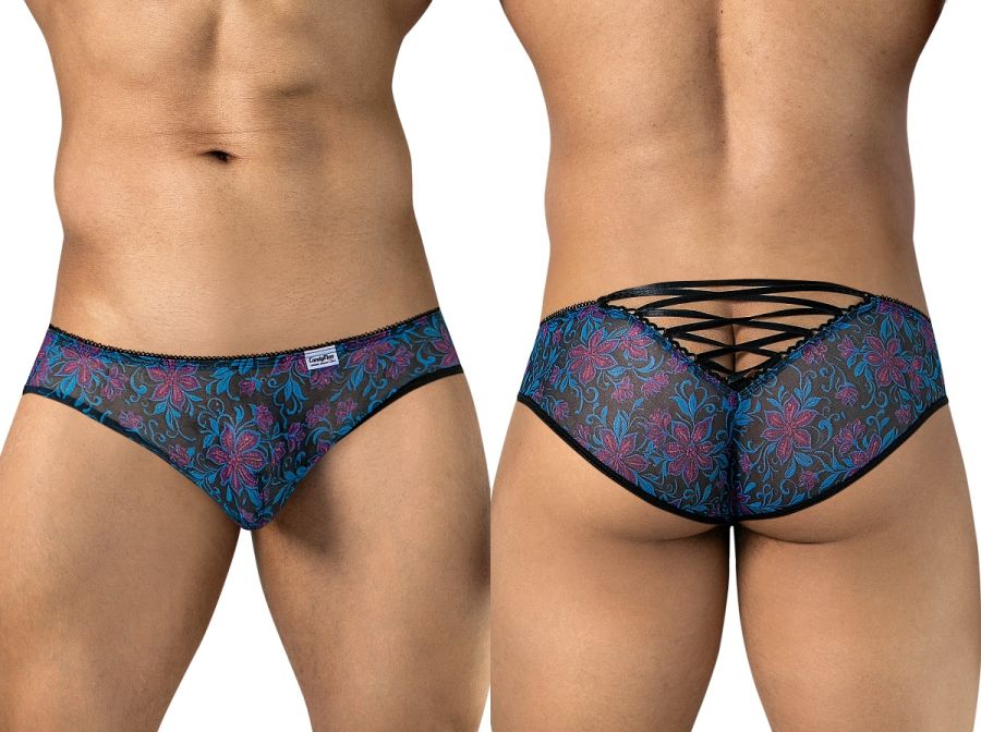 CandyMan Printed Mesh Briefs - Blue