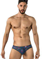 CandyMan Printed Mesh Briefs - Blue