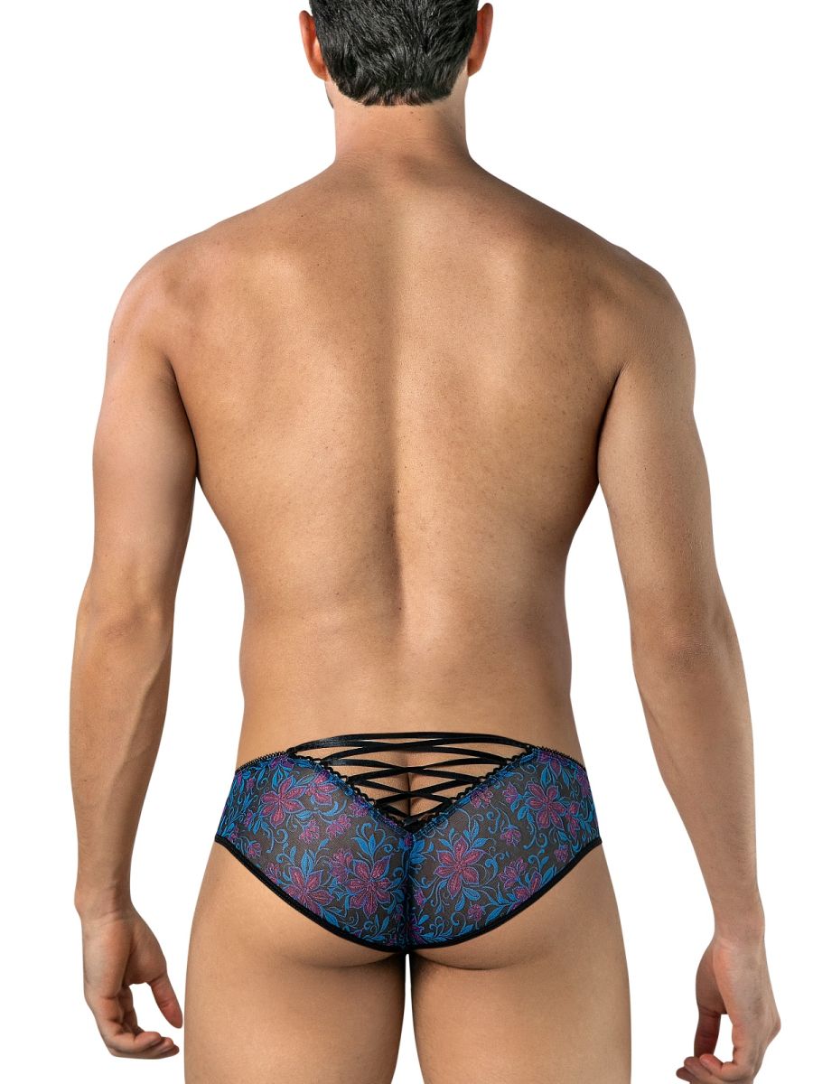 CandyMan Printed Mesh Briefs - Blue