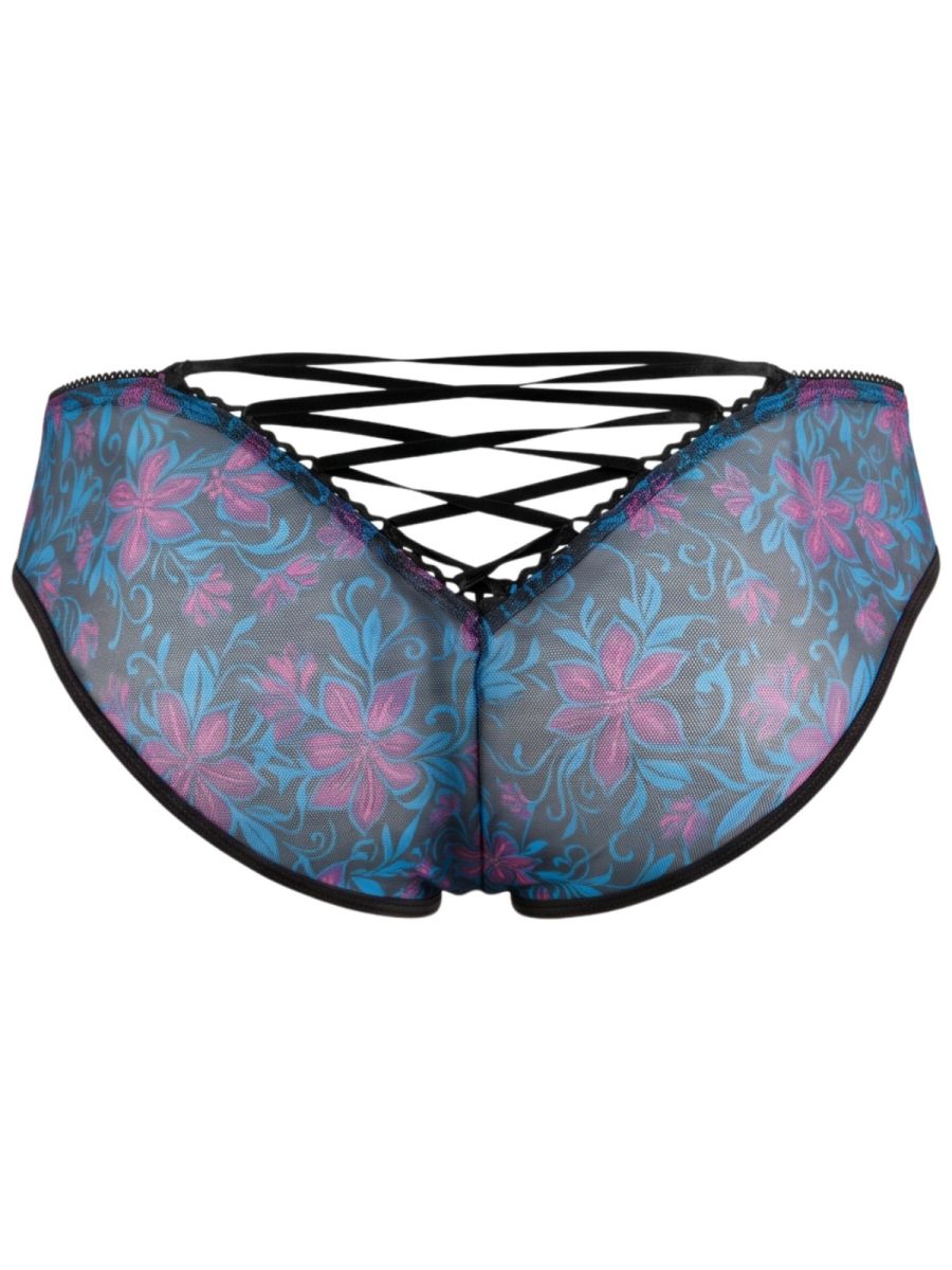 CandyMan Printed Mesh Briefs - Blue