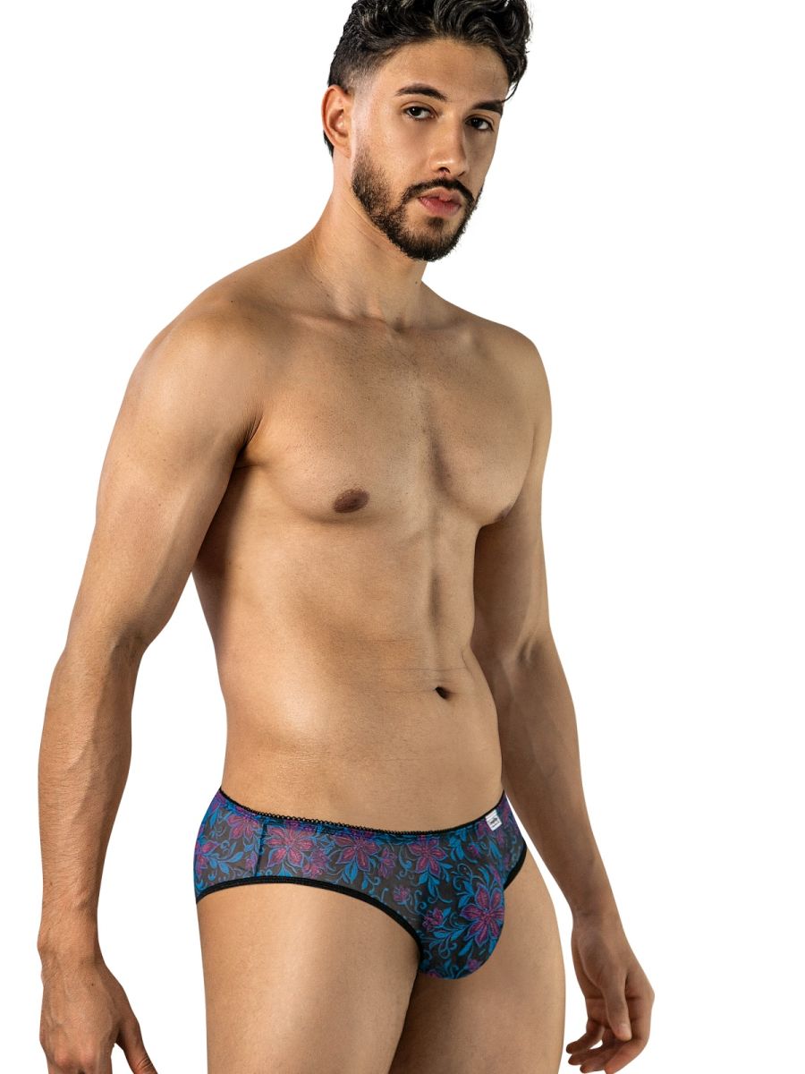 CandyMan Printed Mesh Briefs - Blue