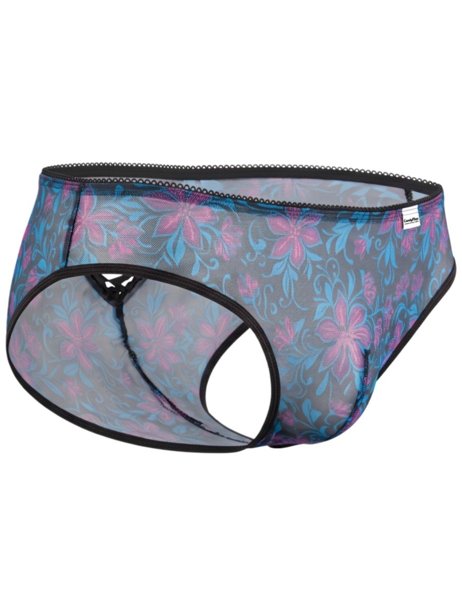CandyMan Printed Mesh Briefs - Blue