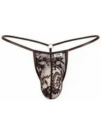 CandyMan Seductive Lace Thong - Black