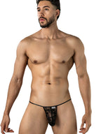 CandyMan Seductive Lace Thong - Black