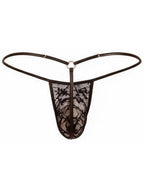 CandyMan Seductive Lace Thong - Black