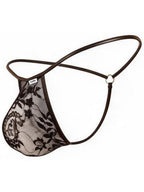 CandyMan Seductive Lace Thong - Black