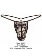 CandyMan Seductive Lace Thong - Black
