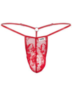 CandyMan Seductive Lace Thong - Red