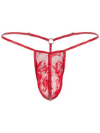 CandyMan Seductive Lace Thong - Red