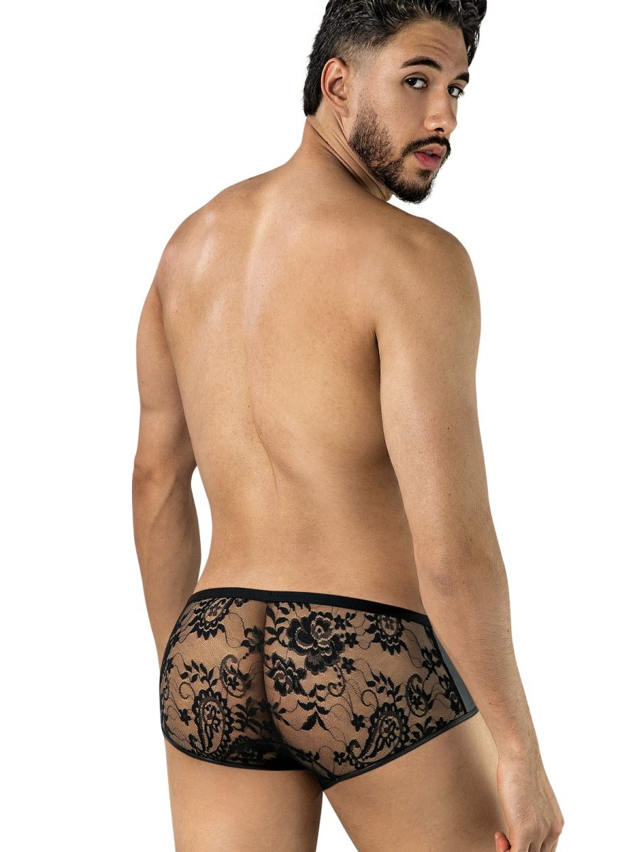 CandyMan Seductive Lace Trunks - Black