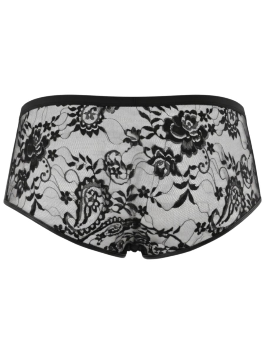 CandyMan Seductive Lace Trunks - Black