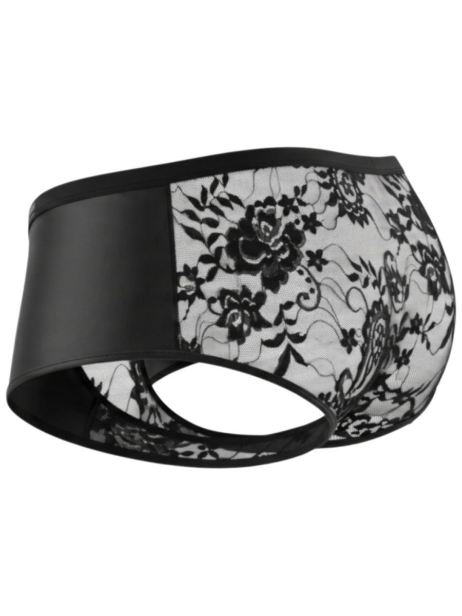 CandyMan Seductive Lace Trunks - Black