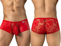 CandyMan Seductive Lace Trunks - Red