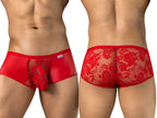 CandyMan Seductive Lace Trunks - Red