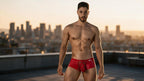 CandyMan Seductive Lace Trunks - Red