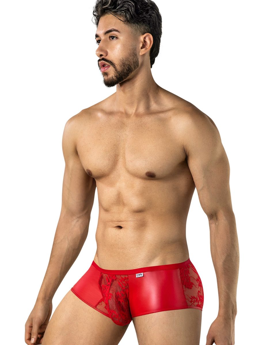 CandyMan Seductive Lace Trunks - Red