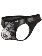 CandyMan Seductive Floral Lace Thongs - Black