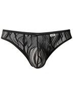 CandyMan Seductive Abstract Lace Thongs - Black
