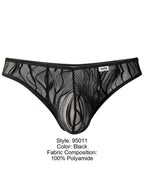 CandyMan Seductive Abstract Lace Thongs - Black