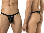 CandyMan Seductive Sheer Lace Thongs - Black