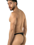 CandyMan Seductive Sheer Lace Thongs - Black