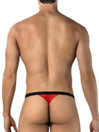 CandyMan 95013 Men's Underwear Seductive Lace Thongs Color Red-Black