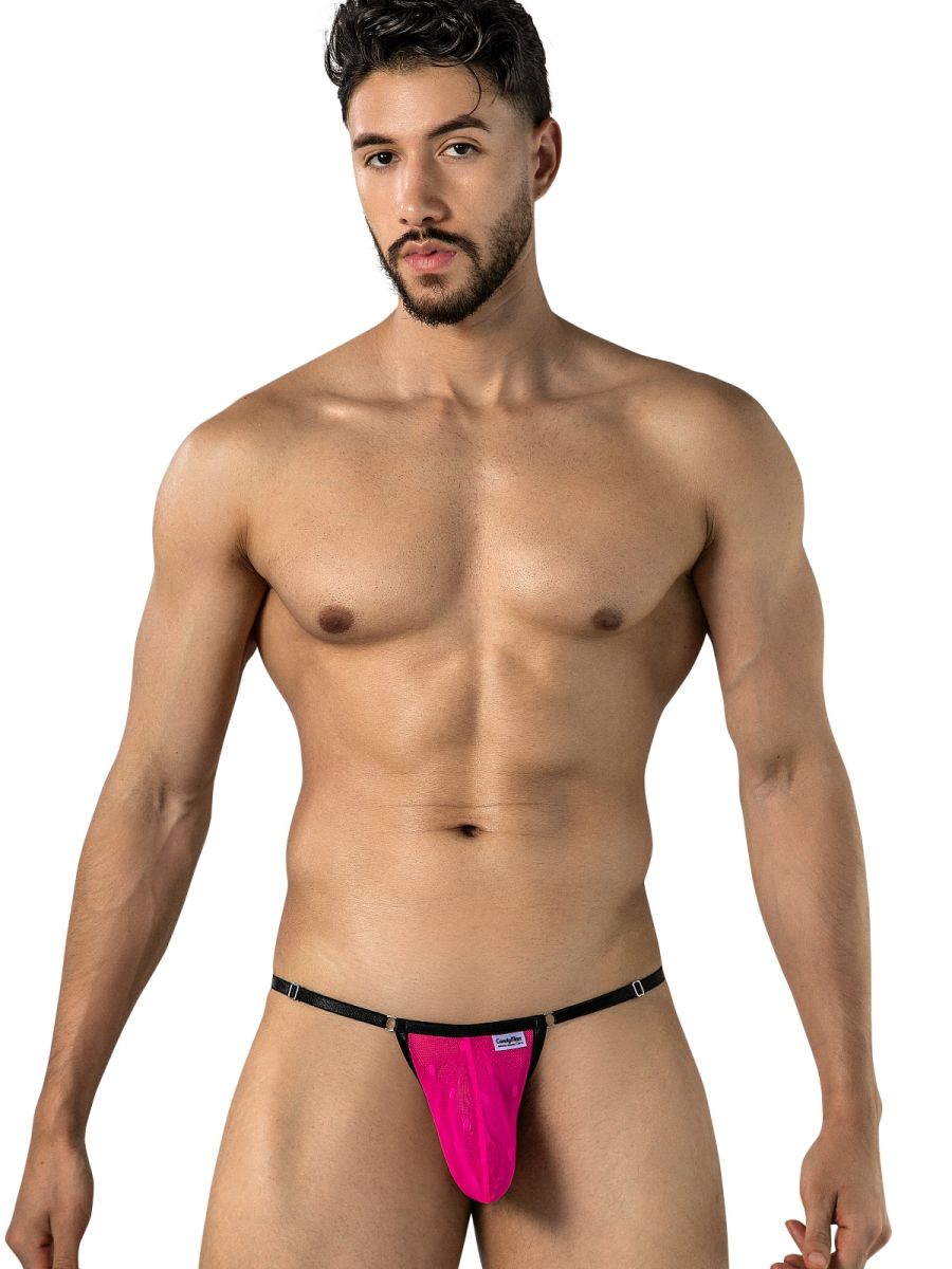 CandyMan 95016 Men's Underwear Sexy Mesh Thongs Color Hot Pink