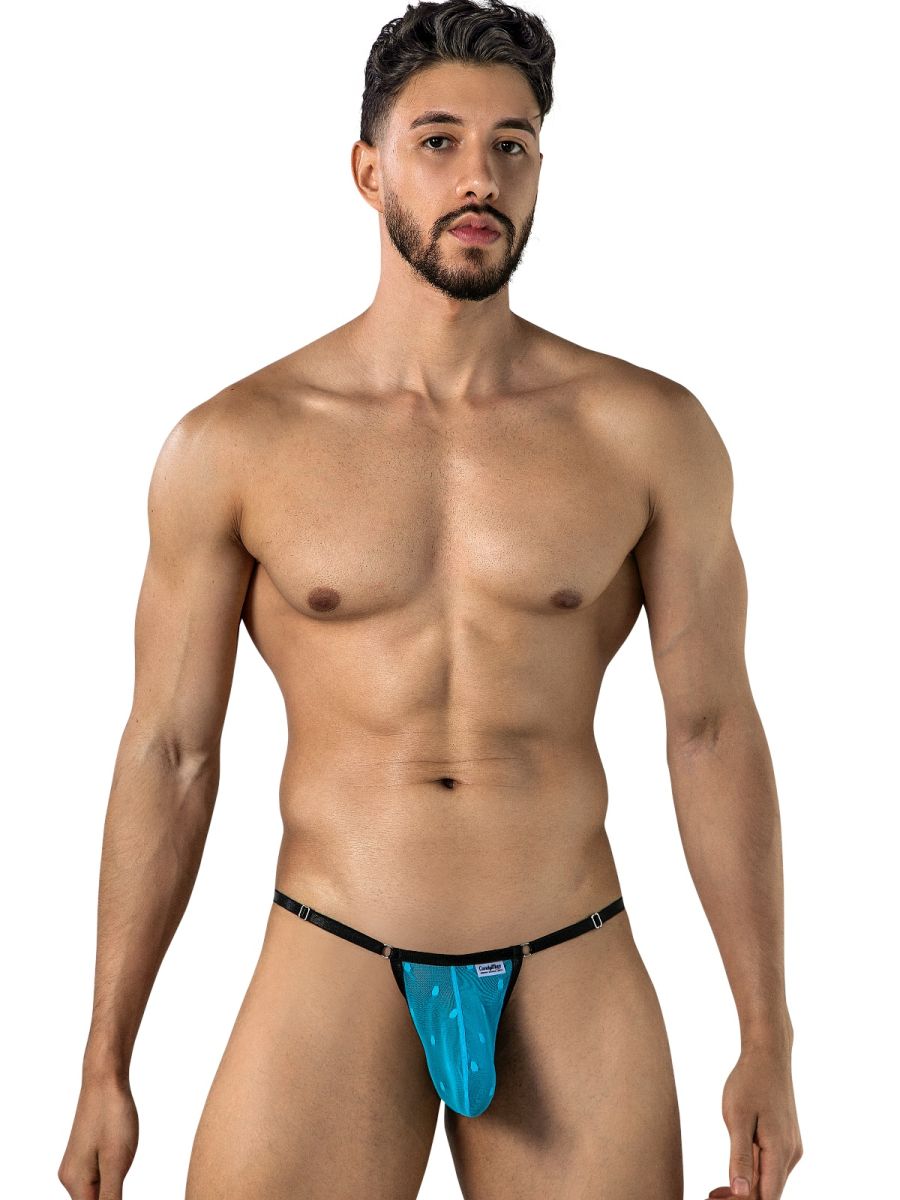 CandyMan 95016 Men's Underwear Sexy Mesh Thongs Color Turquoise