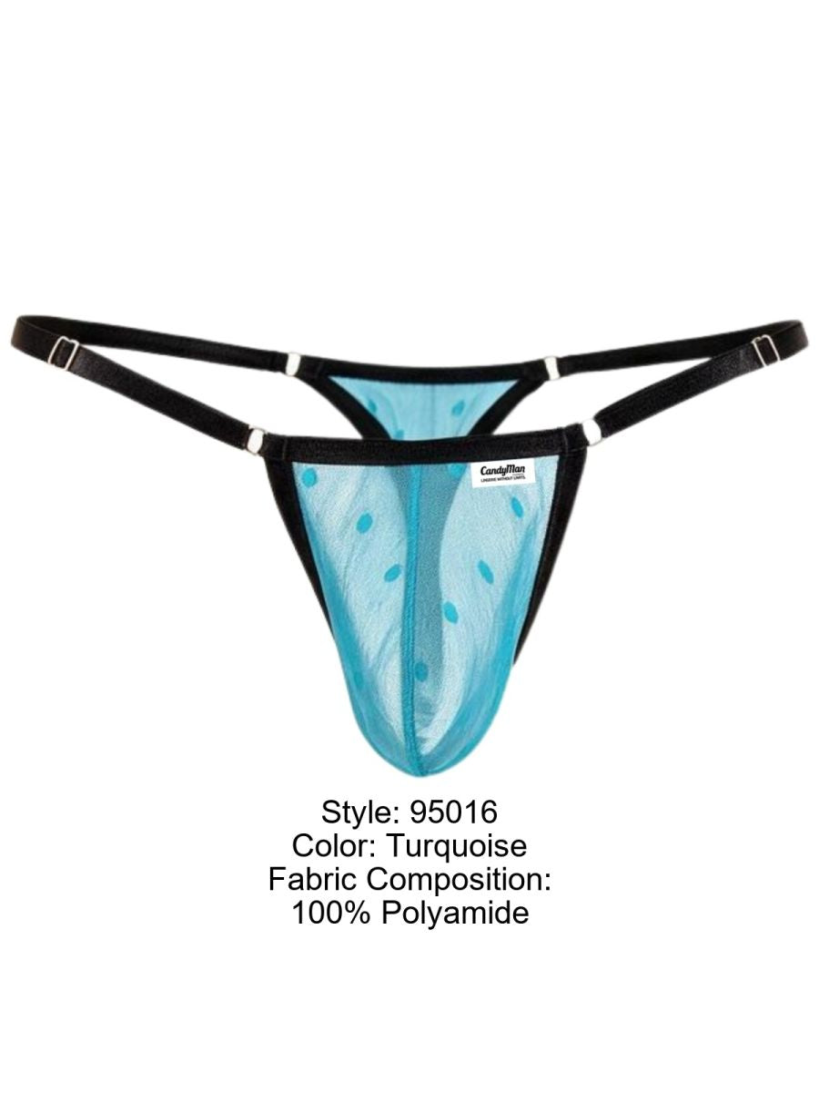 CandyMan 95016 Men's Underwear Sexy Mesh Thongs Color Turquoise