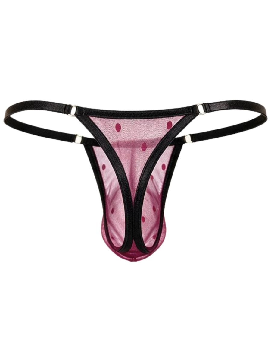 CandyMan 95016 Men's Underwear Sexy Mesh Thongs Color Wine
