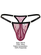 CandyMan 95016 Men's Underwear Sexy Mesh Thongs Color Wine