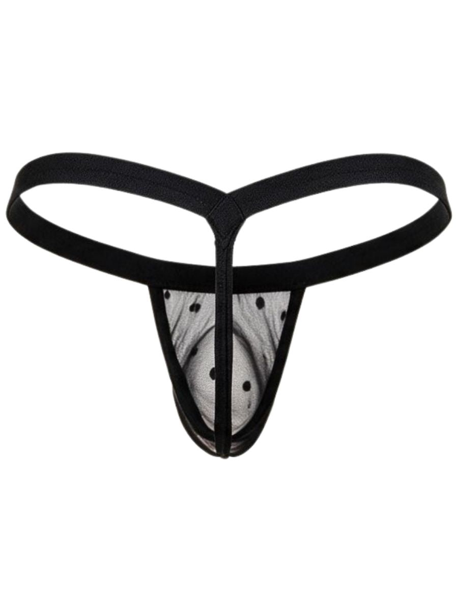 CandyMan 95017 Men's Underwear Mesh Thongs Color Black