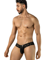 CandyMan Elegant Lace Thongs - Black