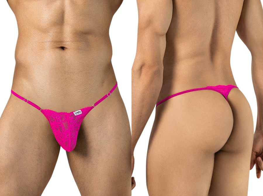 CandyMan Sensual Lace Thongs - Pink