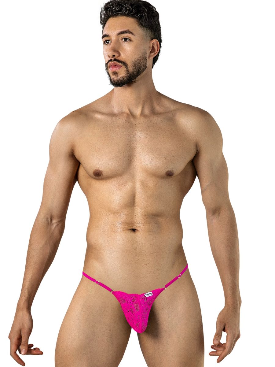 CandyMan Sensual Lace Thongs - Pink