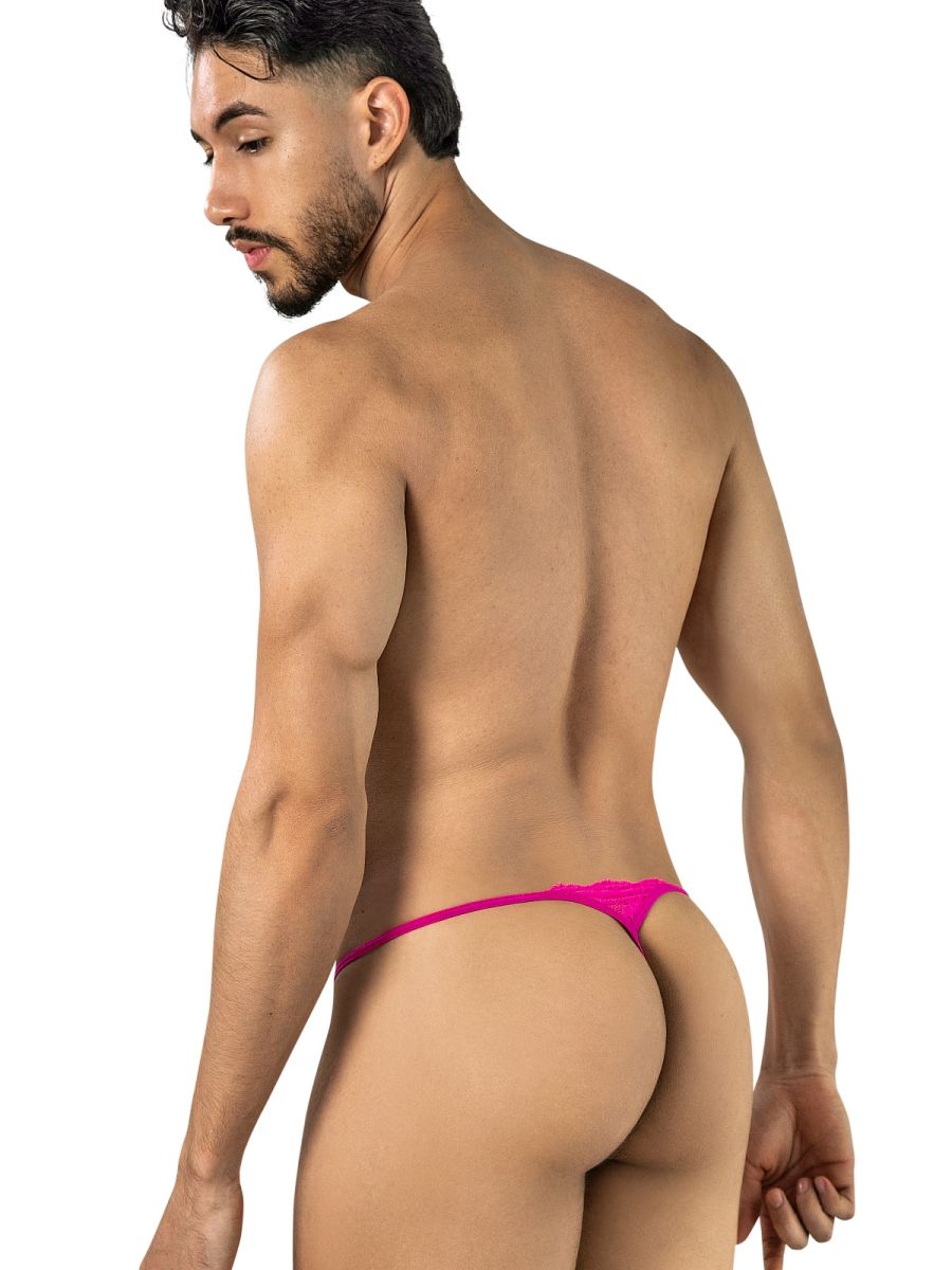 CandyMan Sensual Lace Thongs - Pink