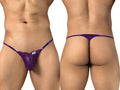 CandyMan Sensual Lace Thongs - Purple