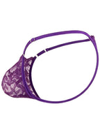 CandyMan Sensual Lace Thongs - Purple