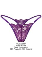 CandyMan Sensual Lace Thongs - Purple