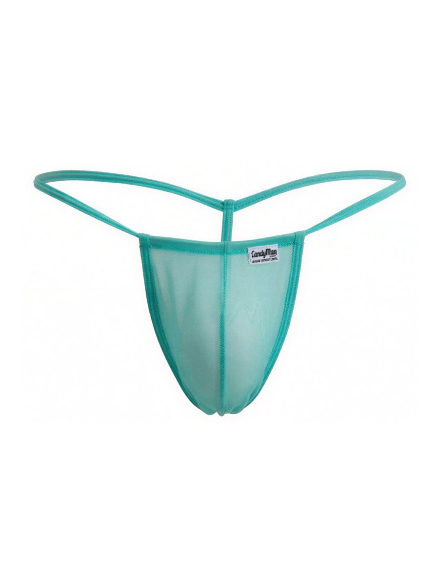 CandyMan Mini G-String - Aqua Mesh