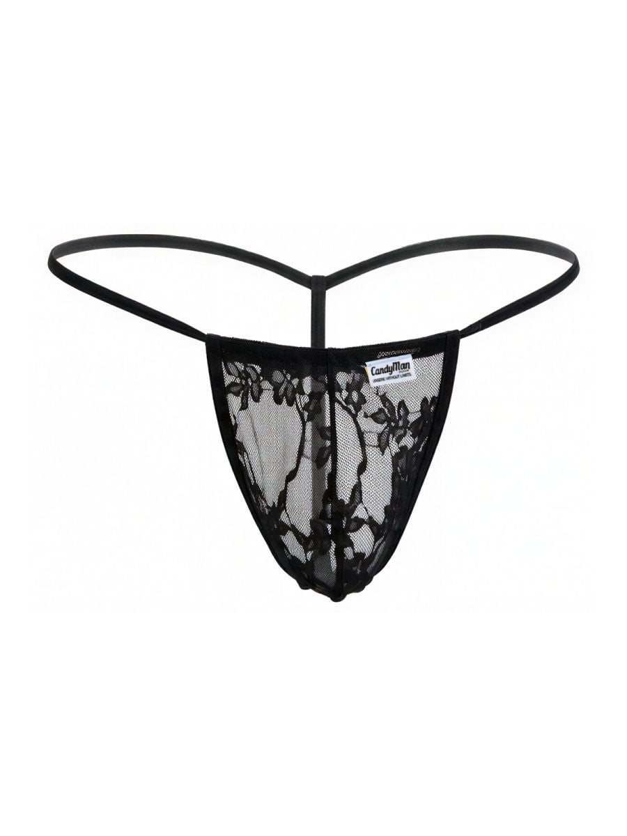 CandyMan Mini G-String - Black Lace