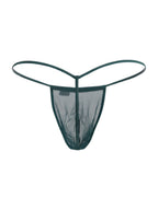 CandyMan Mini G-String - Bottle Green Mesh