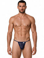 CandyMan Mini G-String - Dark Blue Mesh