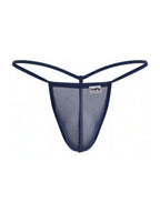 CandyMan Mini G-String - Dark Blue Mesh