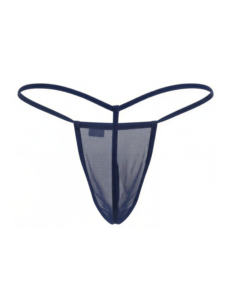 CandyMan Mini G-String - Dark Blue Mesh