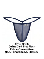 CandyMan Mini G-String - Dark Blue Mesh
